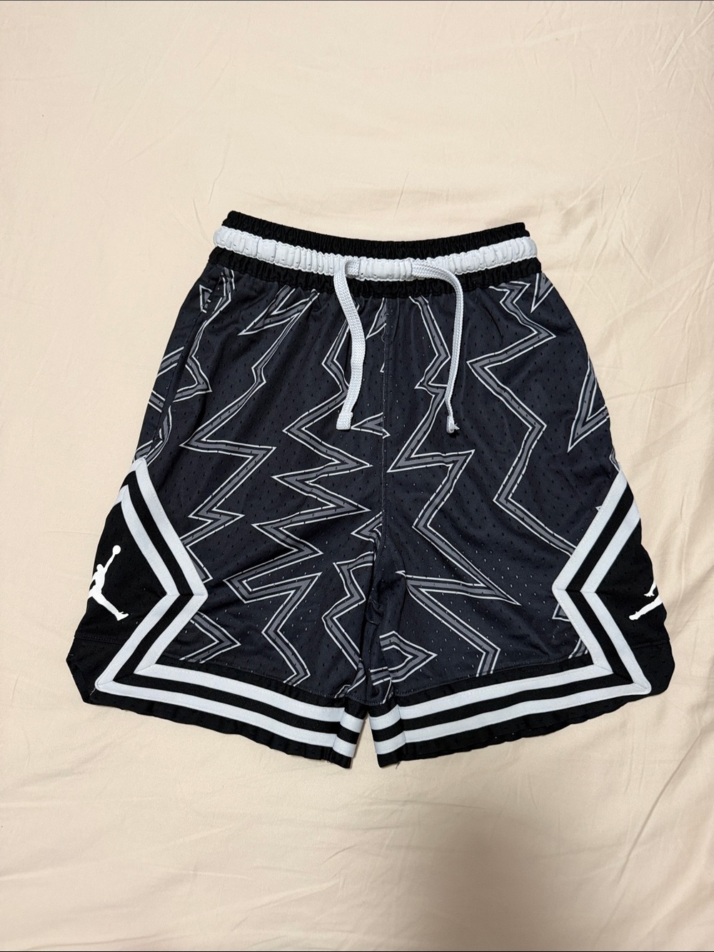 Jordan Black Men's Athletic Basketball Shorts with White Trim